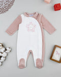 Prenatal Two-tone white/pink baby romper Sleepsuits & Pyjamas, clothing, AW25 P2