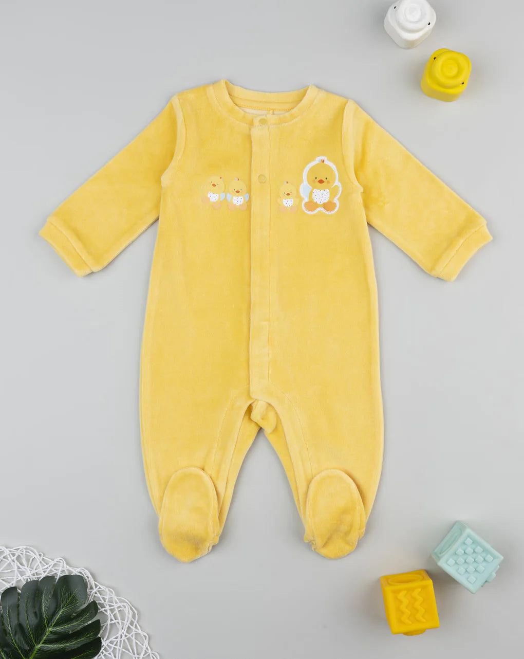 Prenatal Yellow unisex baby onesie with ducks Sleepsuits & Pyjamas, clothing, AW25 P2