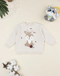 Prenatal Beige tircot sweater for girls with fawn Tops & Shirts, clothing, AW25 P2