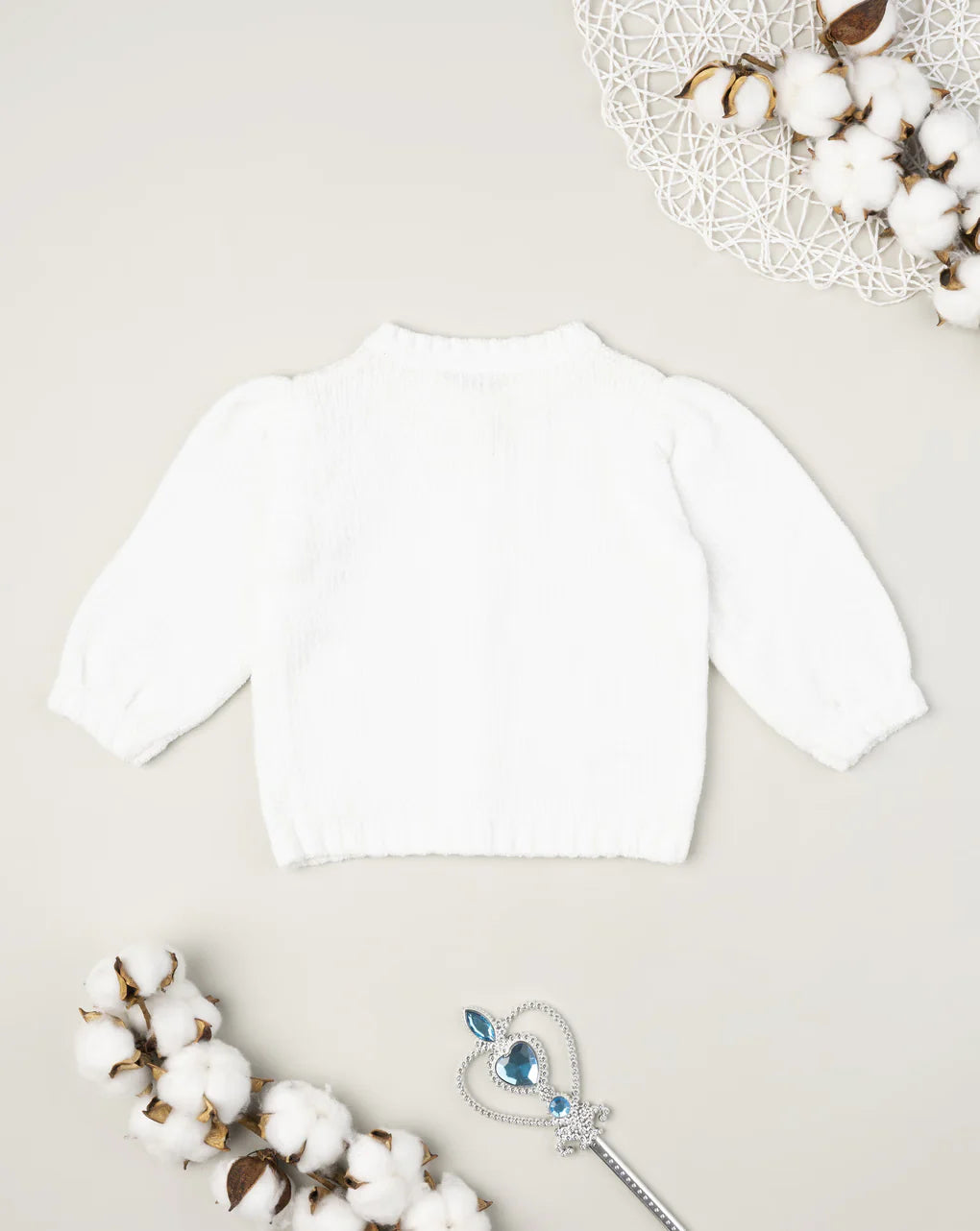 Prenatal White cardigan for girls Tops & Shirts, clothing, AW25 P2