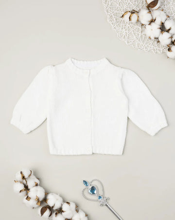 Prenatal White cardigan for girls Tops & Shirts, clothing, AW25 P2