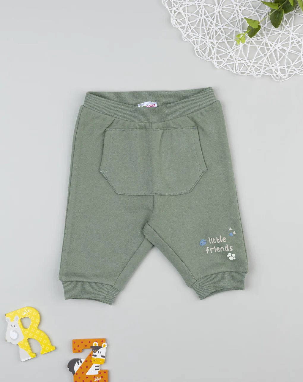 Prenatal Green sweatpants for kids with pockets Trousers & Shorts, clothing, AW25 P2