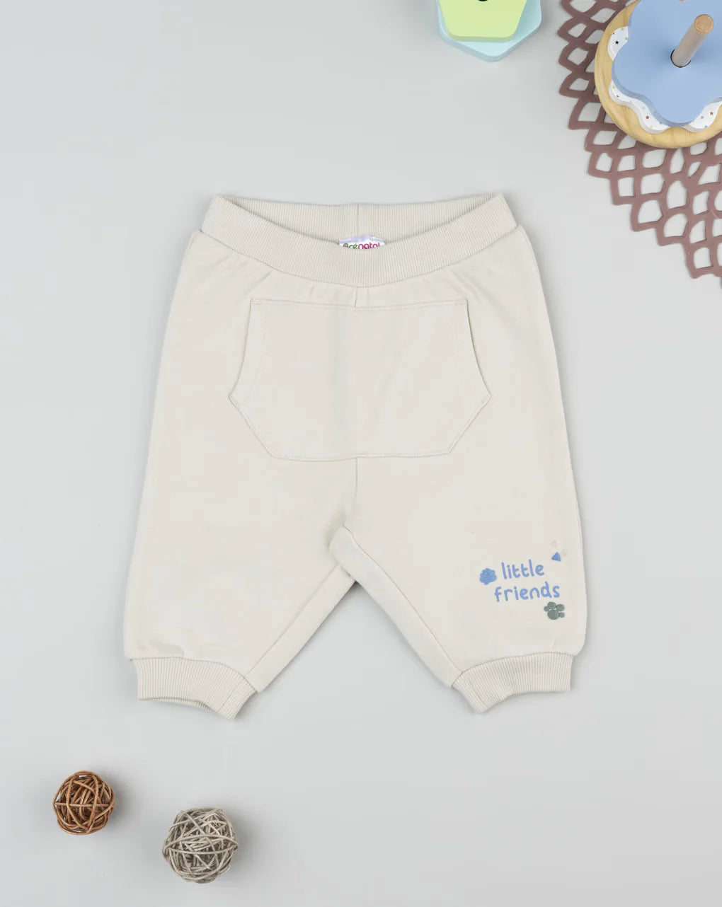Prenatal Cream "little friends" baby trousers Trousers & Shorts, clothing, AW25 P2