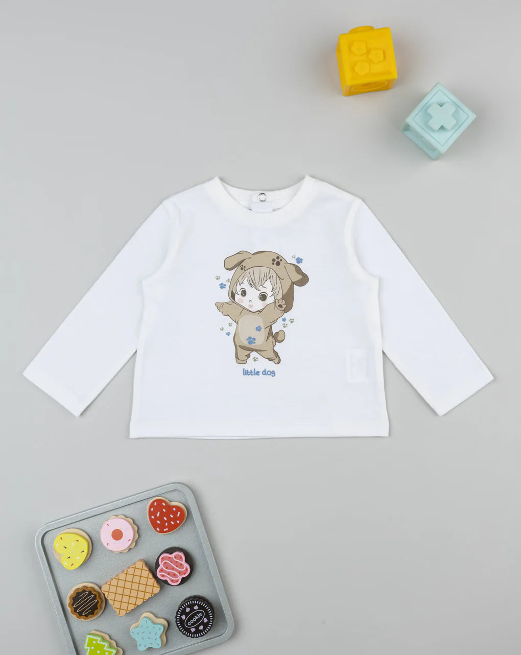 Prenatal White baby T-shirt with print Tops & Shirts, clothing, AW25 P2