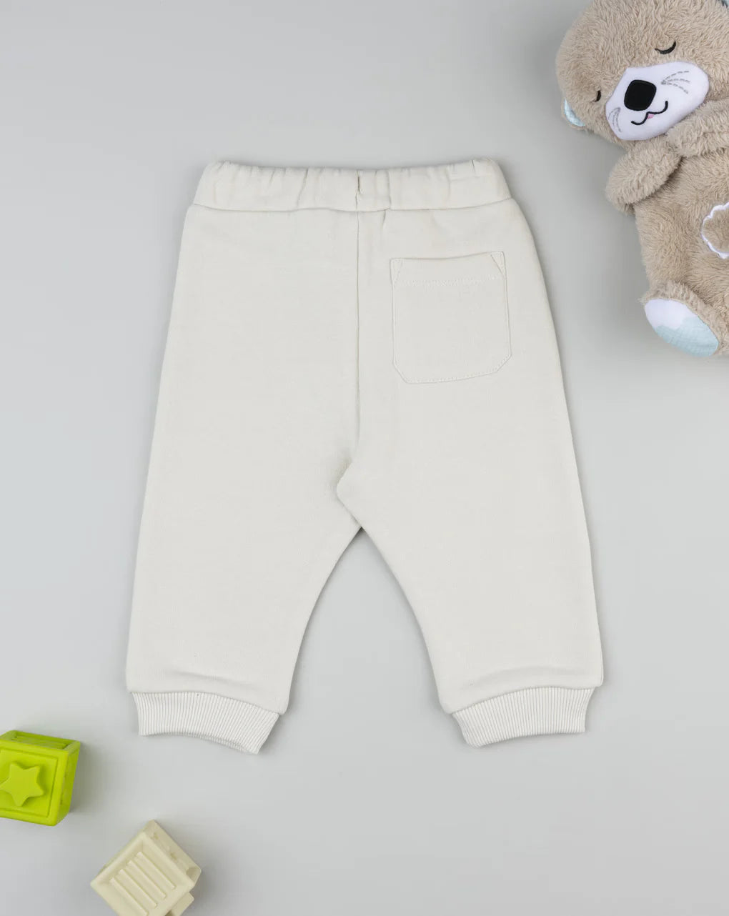 Prenatal Beige sweatpants for children with print Trousers & Shorts, clothing, AW25 P2