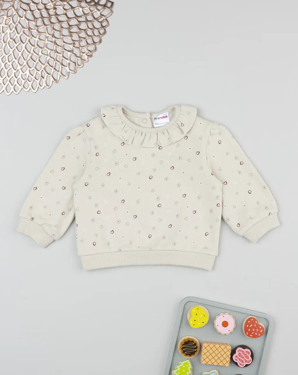 Prenatal Allover beige sweatshirt for girls