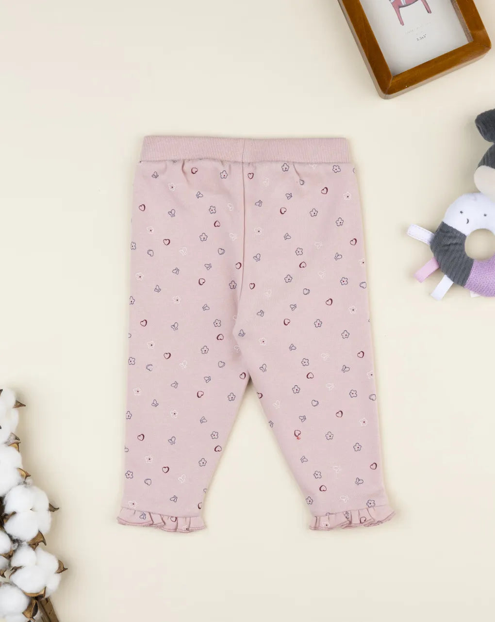 Prenatal Baby girl's pink heart trousers