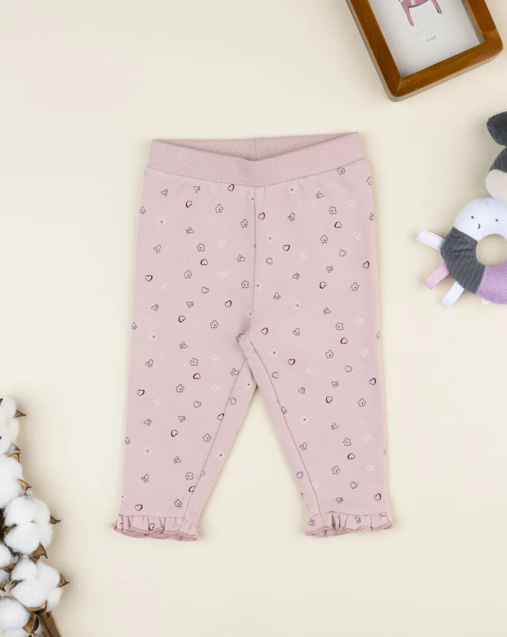 Prenatal Baby girl's pink heart trousers