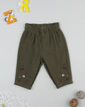 Prenatal Embroidered green trousers for girls