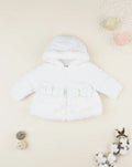 Prenatal White down jacket for girls with fur insert