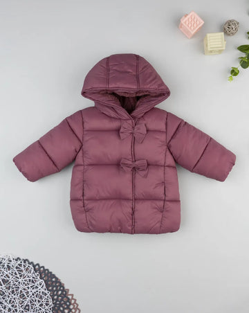 Prenatal Dark pink down jacket with bows for girls