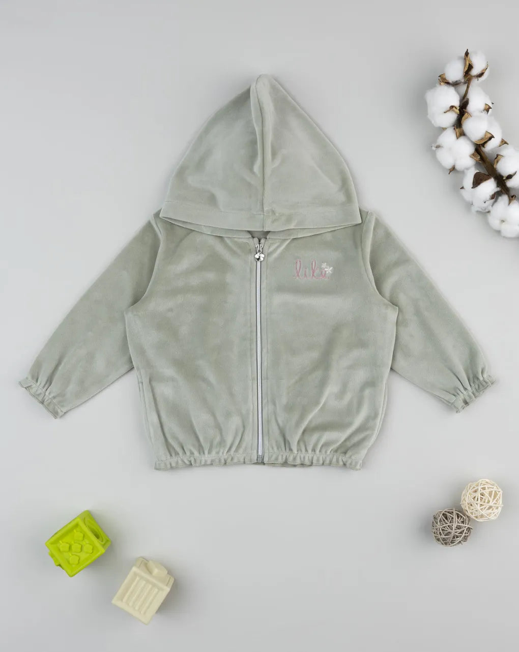 Prenatal Green chenille sweatshirt for girls
