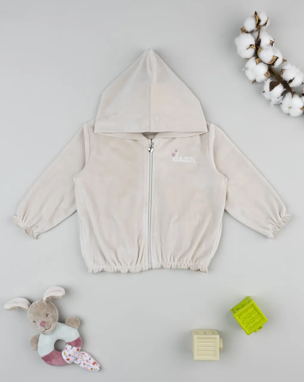 Prenatal Beige chenille sweatshirt for girls