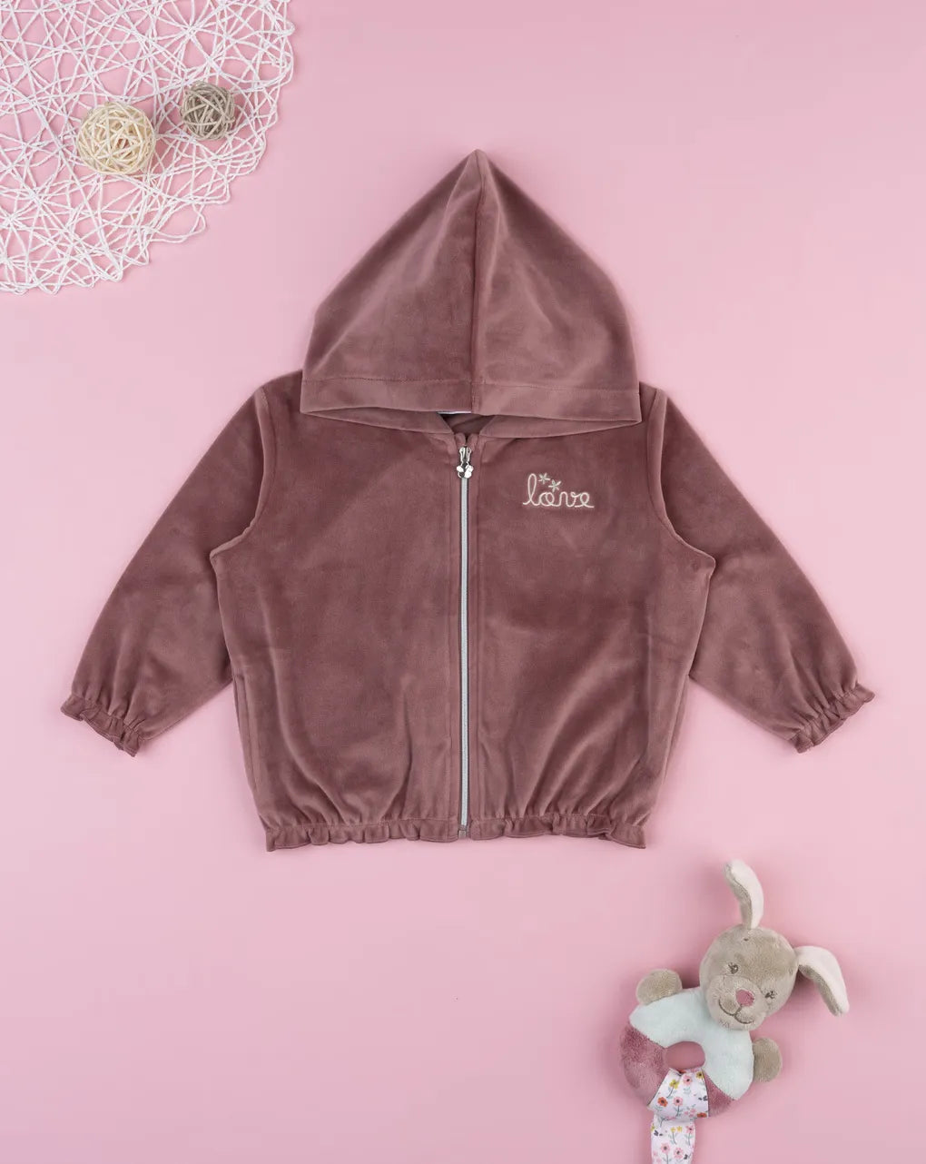 Prenatal Pink chenille sweatshirt for girls