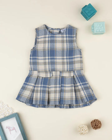Prenatal Blue/beige tartan dress for girls
