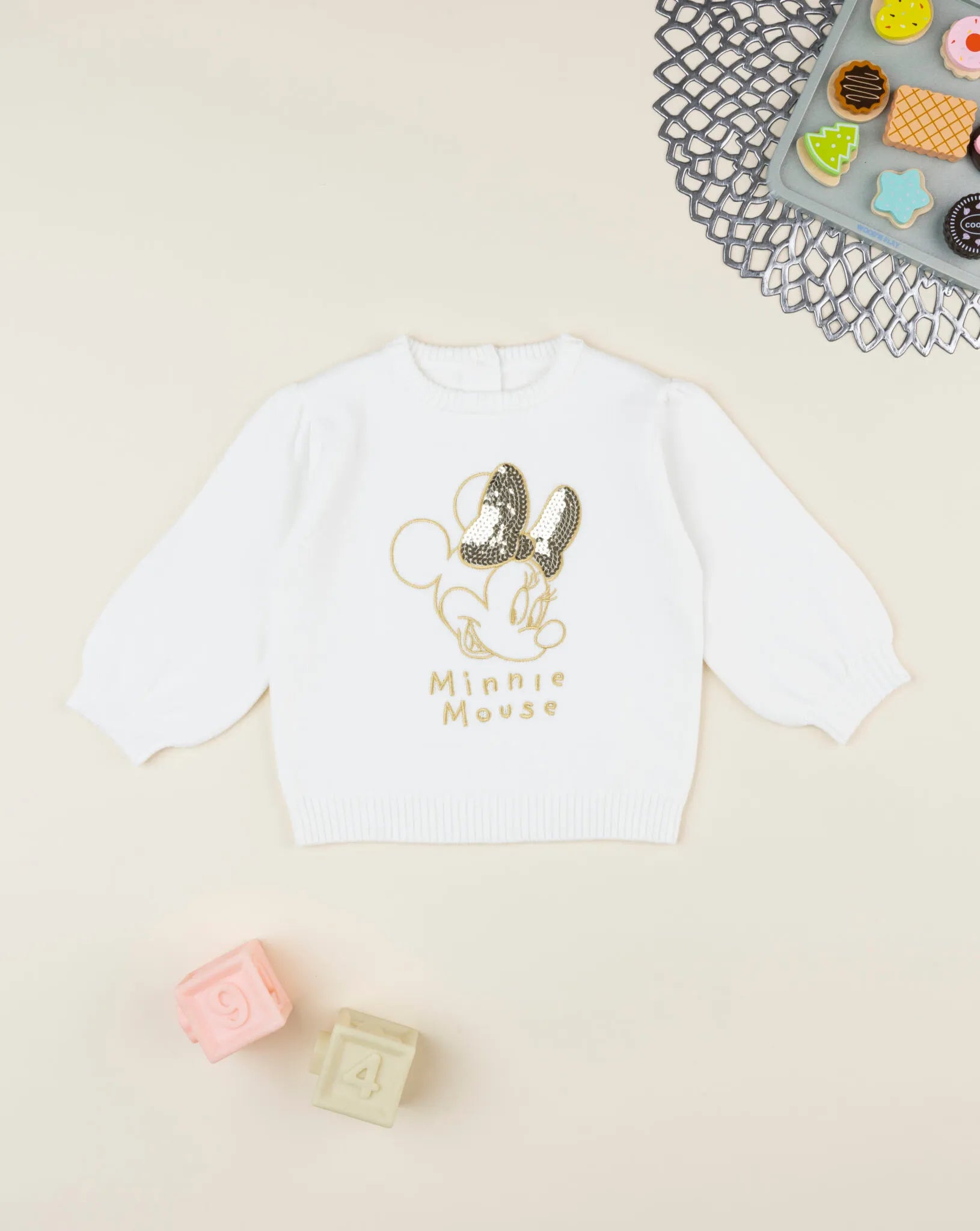 Prenatal Minnie Mouse sequin sweater for girls