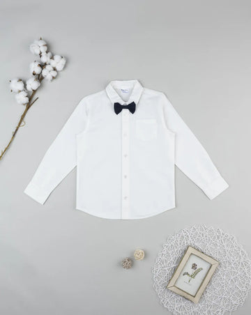 Prenatal White shirt for kids with bow tie