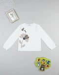 Prenatal White T-shirt with flowers for girls