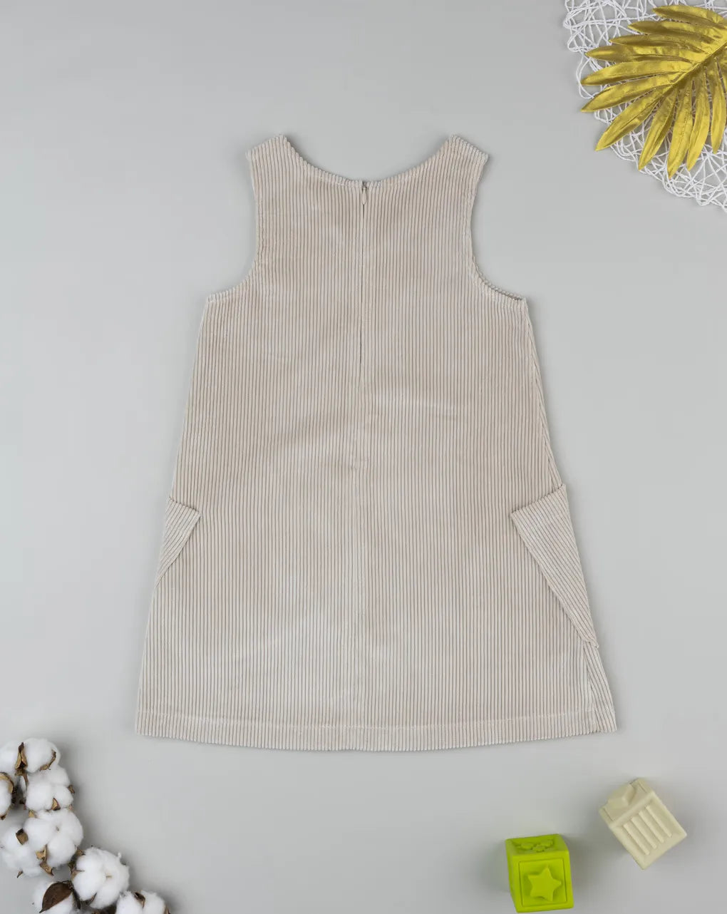 Prenatal Beige overalls for girls with flowers