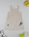 Prenatal Beige overalls for girls with flowers