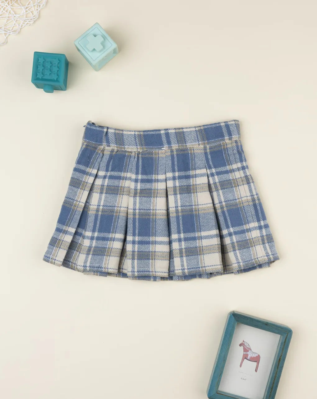 Prenatal Blue/beige tartan skirt for girls