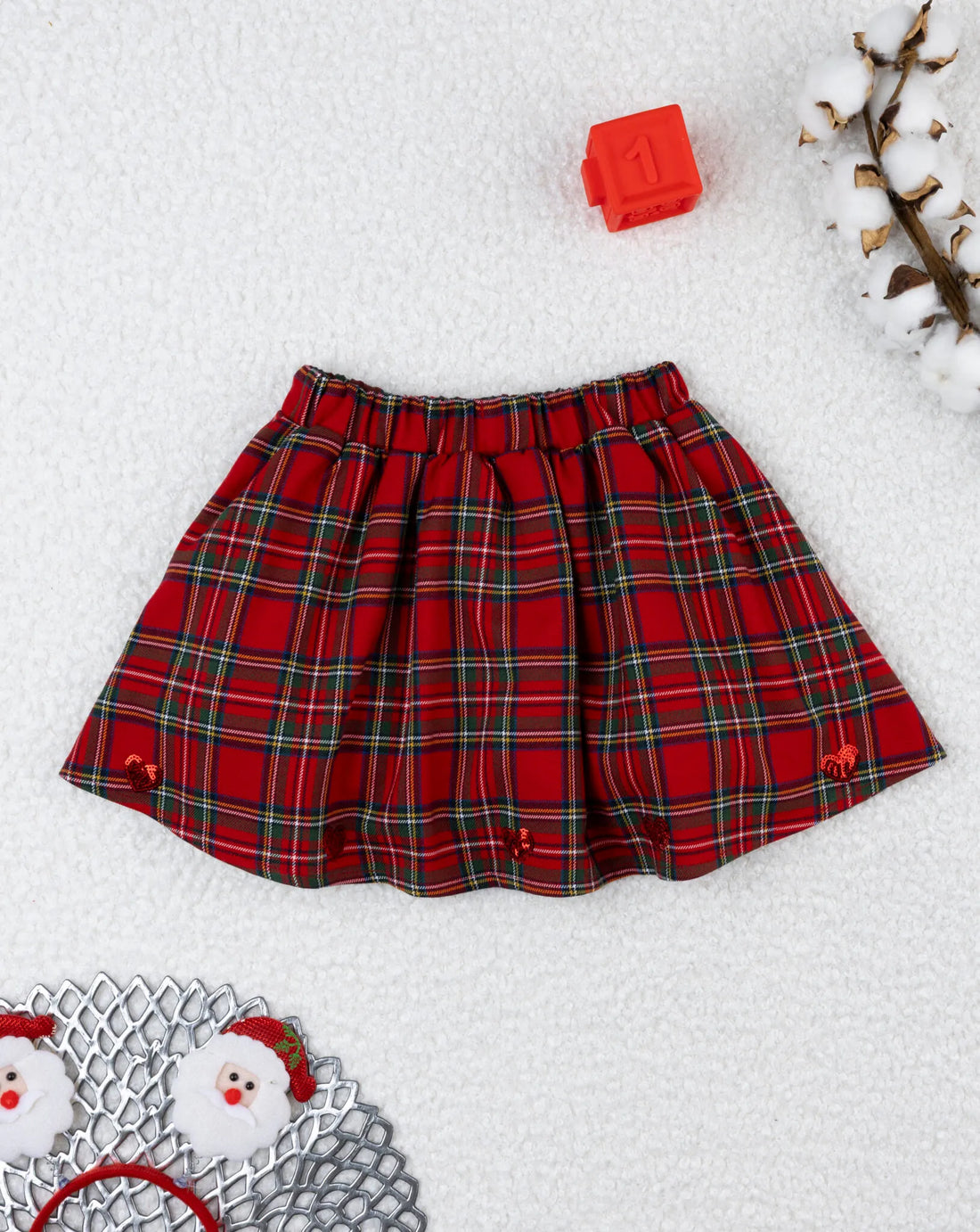 Prenatal Tartan skirt with bow and sequins for girls