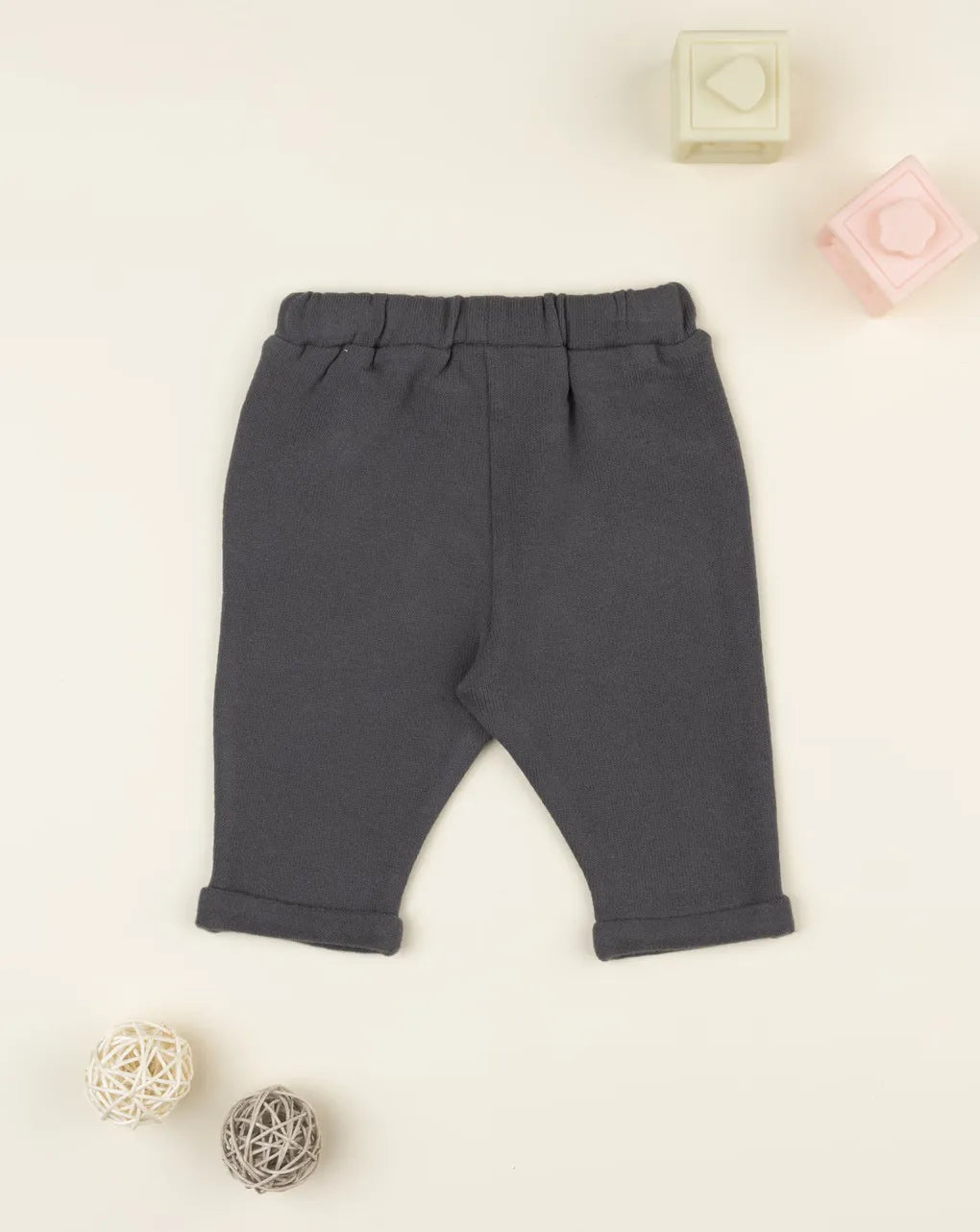 Prenatal Gray knitted trousers for girls