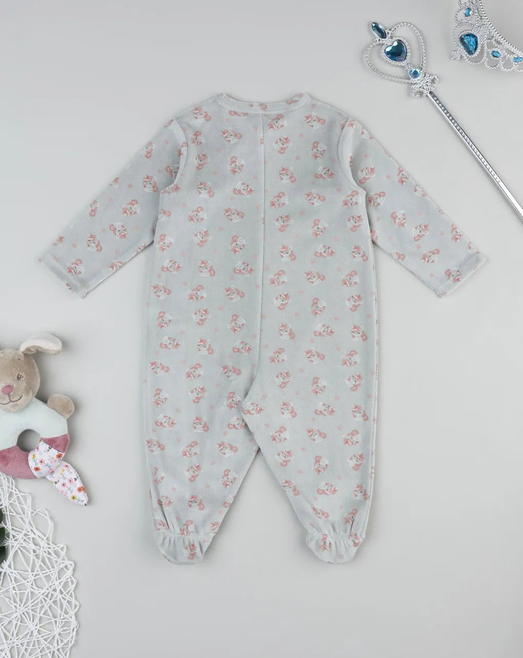 Prenatal Green baby romper with allover unicorns