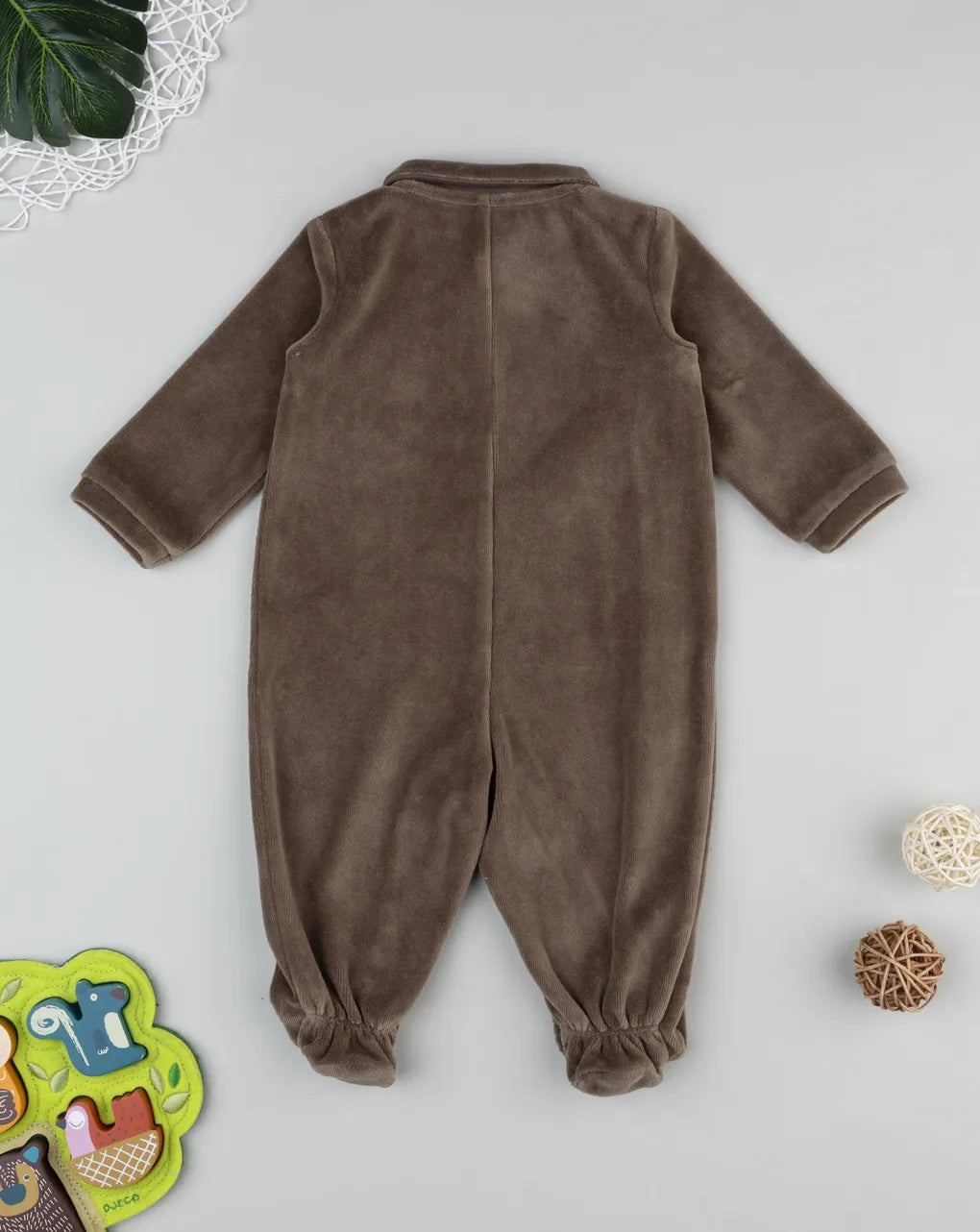 Prenatal Brown puppy baby onesie