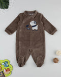 Prenatal Brown puppy baby onesie