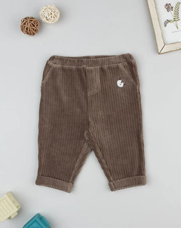 Prenatal Brown ribbed chenille trousers for boys