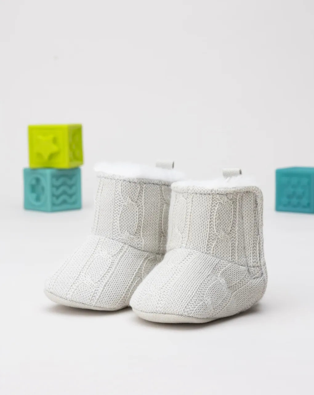 Prenatal Beige tricot boot for newborns