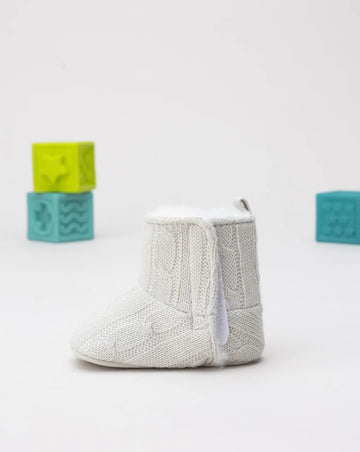 Prenatal Beige tricot boot for newborns