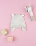 Prenatal Beige tricot hat with ears