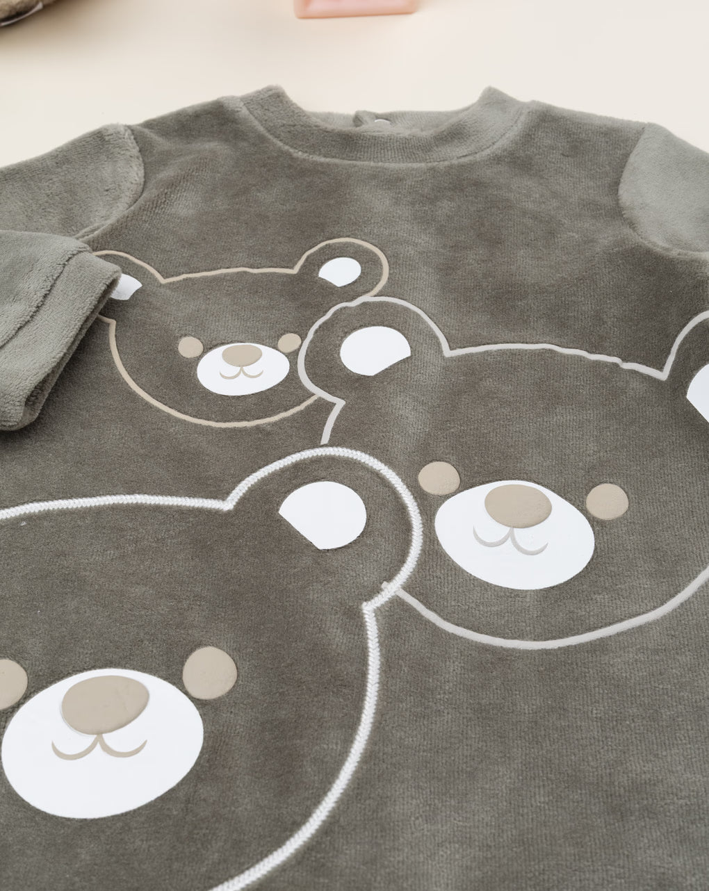 Green Baby Onesie With Teddy Bears
