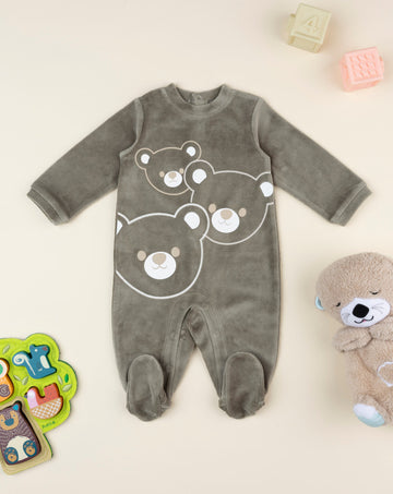 Green Baby Onesie With Teddy Bears