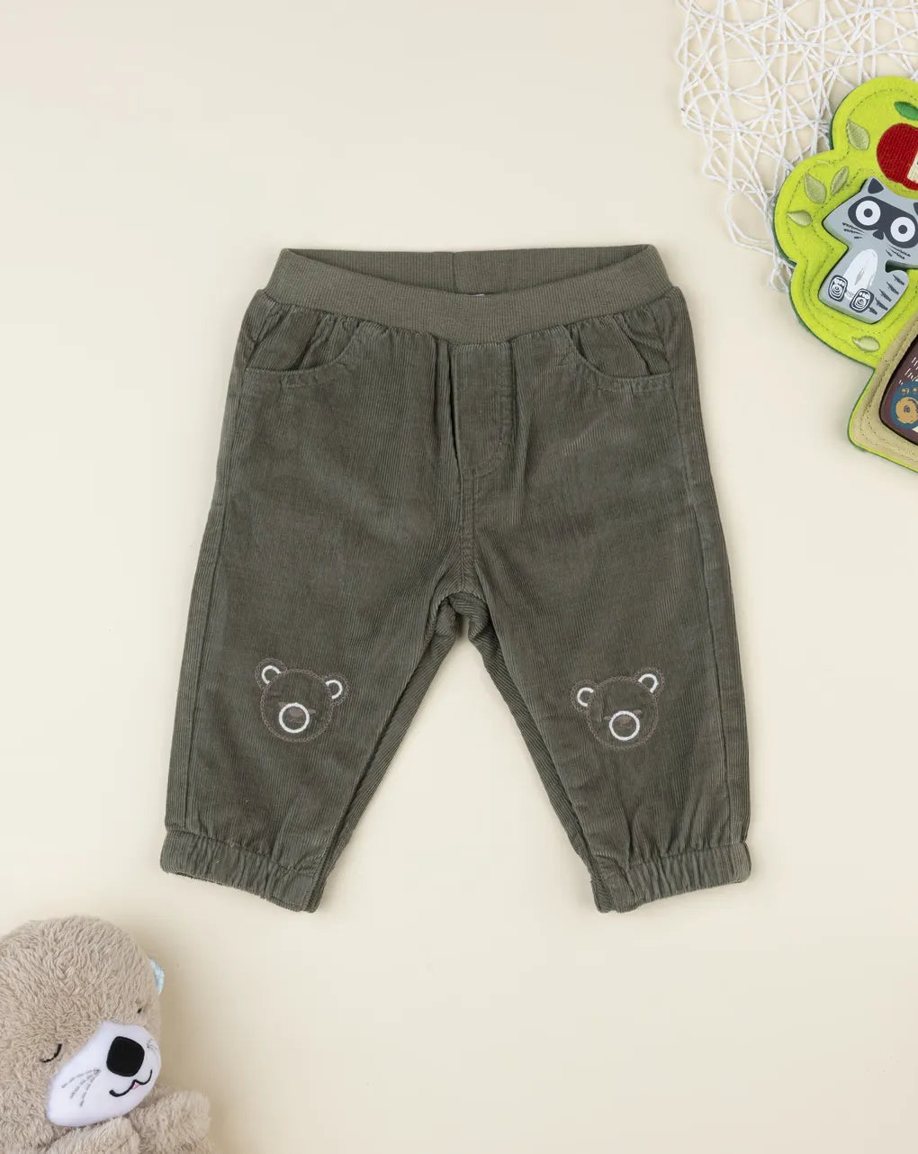 Prenatal Green velvet children's trousers