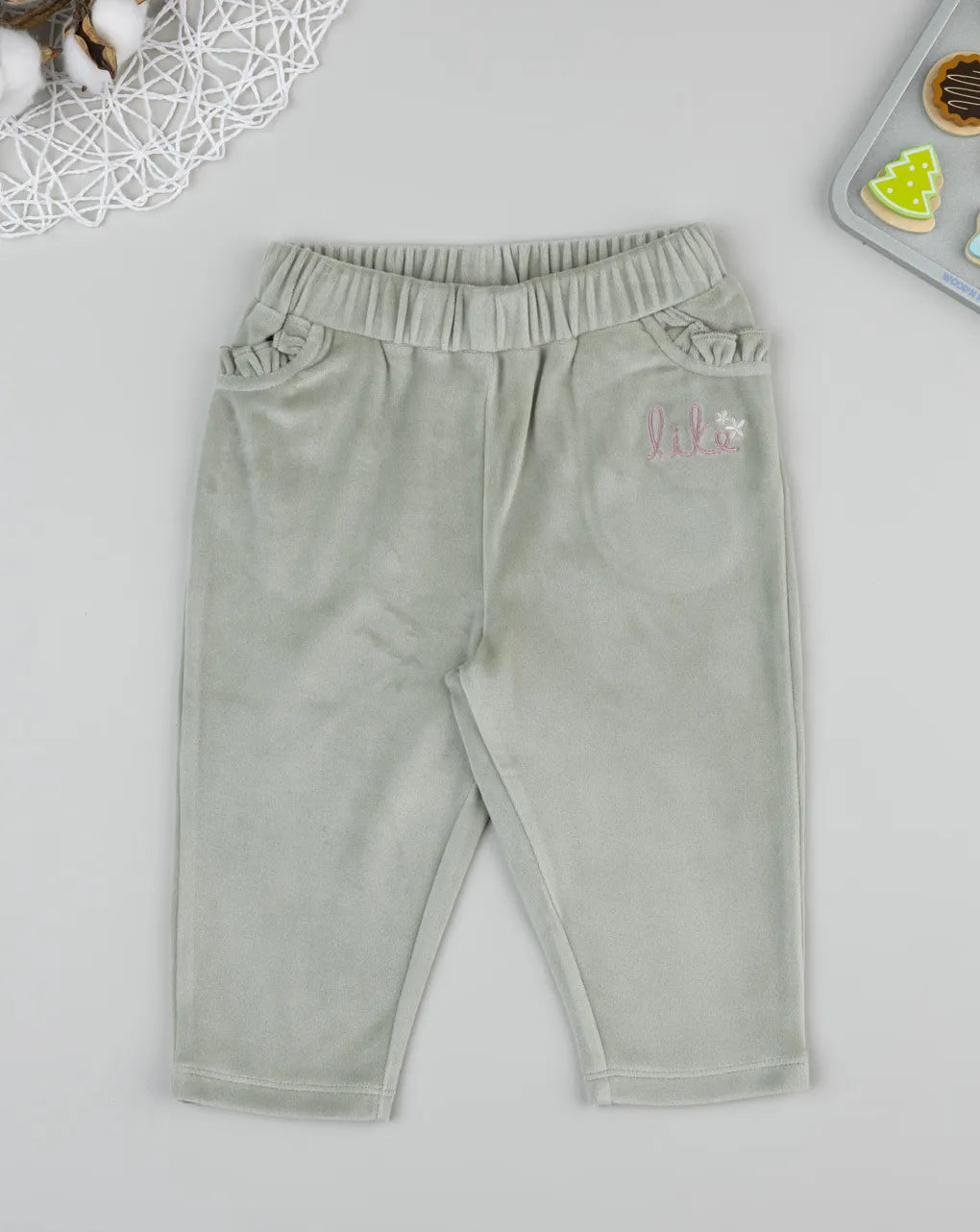 Prenatal Green chenille trousers for girls