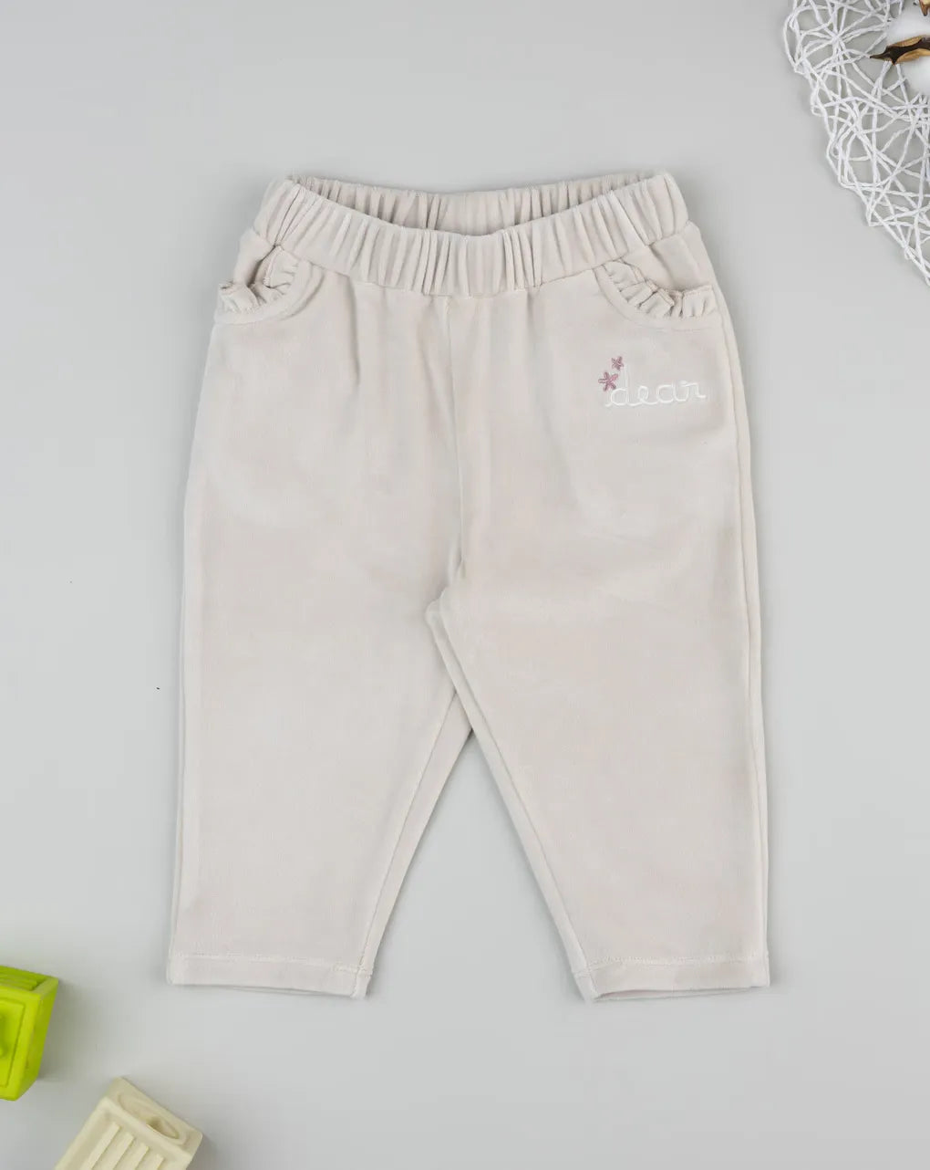 Prenatal Beige chenille trousers for girls