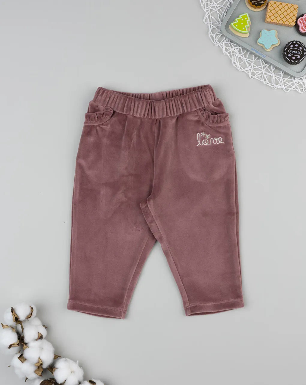 Prenatal Pink chenille trousers for girls