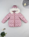 Prenatal Pink Minnie Mouse down jacket with fur for girls