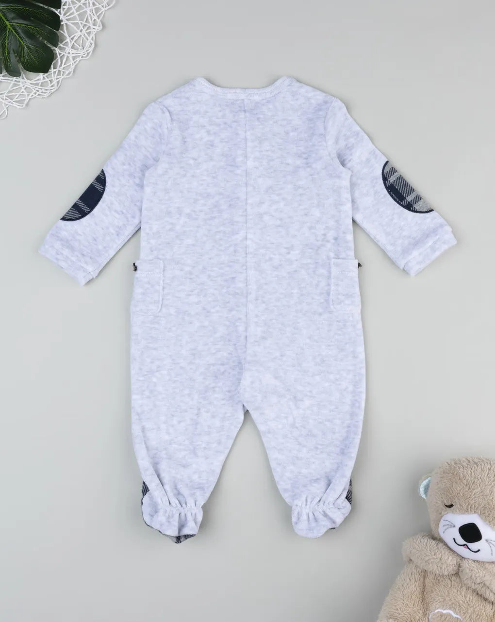 Prenatal Gray puppy baby onesie