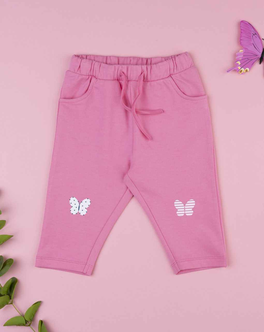 Prenatal Girl Pink Butterfly Print Trouser