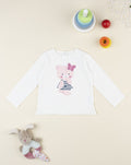 Prenatal Girl White Bear Print T-Shirt