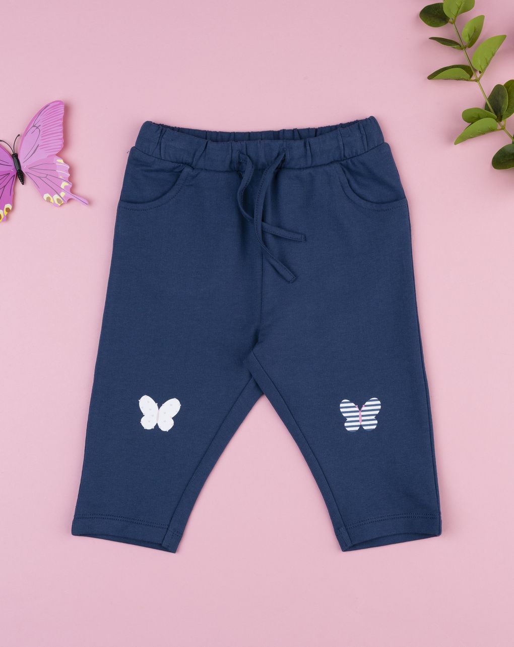 Prenatal Girl Blue Butterfly Trouser