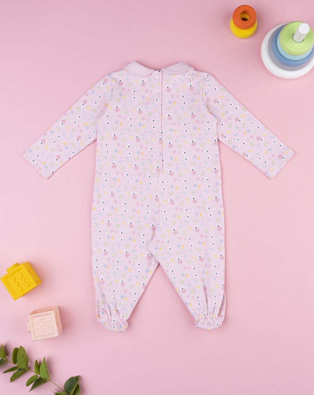 Prenatal Newborn Girl Pink Printed Baby Smile Sleepsuit