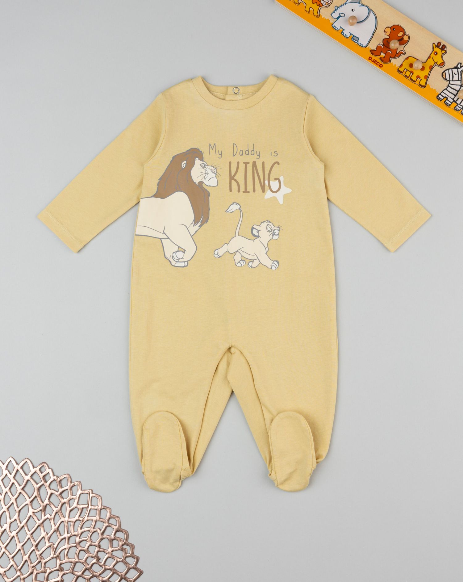 Prenatal Newborn Boy Yellow Lion King Sleepsuit