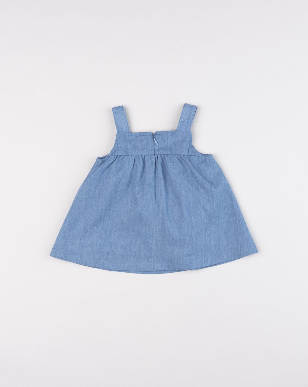 Prenatal Summer Chambray Dress with Floral Appliqué