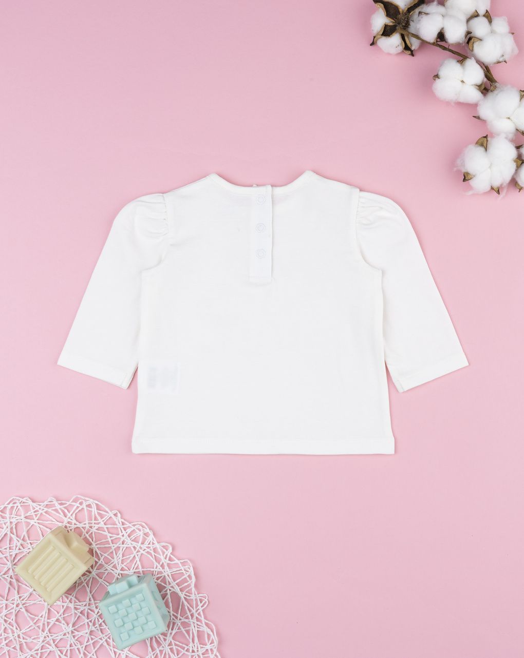 Prenatal Girl White Kitten Print Top