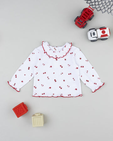 Prenatal Newborn Girl Ribbed Floral T-Shirt